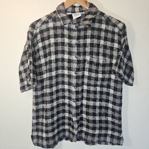 Anchor Blue Plaid Shirt in Black and Gray
